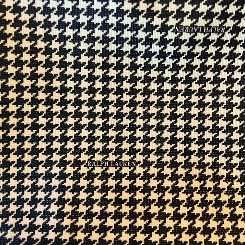 Ralph Lauren Herringbone Logo Tote , Black & Cream